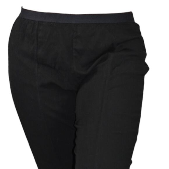 Free People Pants Black Ankle Laces Lacing Straight Pull On Rayon Stretch Large - Picture 4 of 16